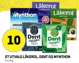 Bunnpris ET UTVALG LÄKEROL, DENT OG MYNTHON tilbud