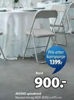 JYSK Jegind spisebord tilbud