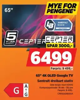 POWER Cepter 65" 4K QLED Google TV tilbud