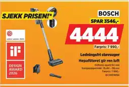 POWER Bosch Ledningsfri støvsuger tilbud