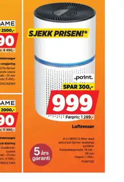POWER point luftrenser tilbud