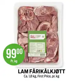 Kiwi First Price Lam Fårikål kjøtt tilbud