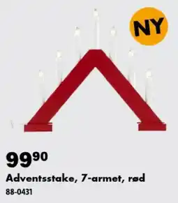 Biltema Adventsstake, 7-armet, rød tilbud