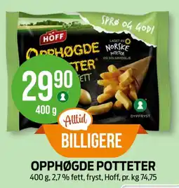 Kiwi Hoff opphøgde potteter tilbud