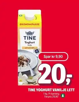 Coop Extra Tine yoghurt vanilje lett tilbud