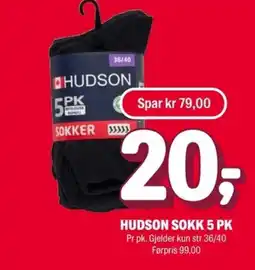 Coop Extra Hudson sokk 5 pk tilbud