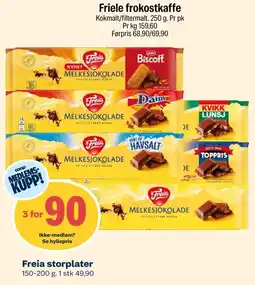 Coop Extra Freia melkesjokolade tilbud