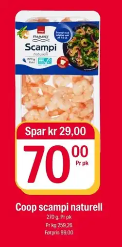 Coop Extra Coop scampi naturell tilbud