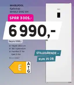 ELON Whirlpool kjøleskap WHMLF 6442 W4 tilbud