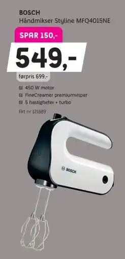 ELON Bosch håndmikser styline mfq4015ne tilbud