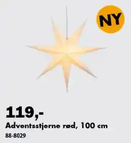 Biltema Adventsstjerne rød tilbud