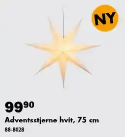 Biltema Adventsstjerne hvit tilbud