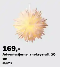 Biltema Adventsstjerne, snøkrystall tilbud