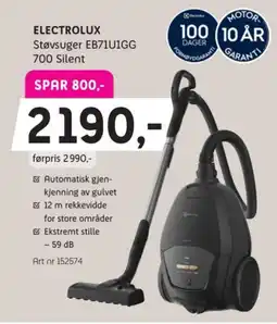 ELON Electrolux Støvsuger EB71U1GG 700 Silent tilbud