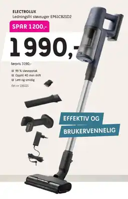 ELON Electrolux Ledningsfri Støvsuger Ep61cb21d2 tilbud
