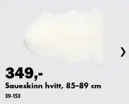 Biltema Saueskinn hvitt tilbud
