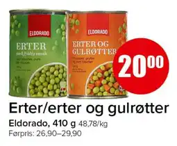 Spar Erter/erter og gulrøtter tilbud