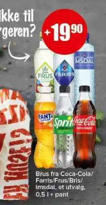 Spar Brus fra Coca-Cola/Farris/Frus/Bris/Imsdal tilbud