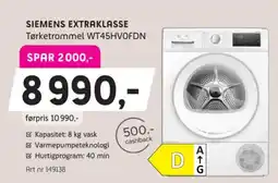 ELON Siemens tørketrommel WT45HV0FDN tilbud