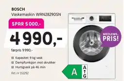 ELON Bosch Vaskemaskin Wan28290sn tilbud