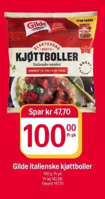 Coop Extra GILDE ITALIENSKE KJØTTBOLLER tilbud