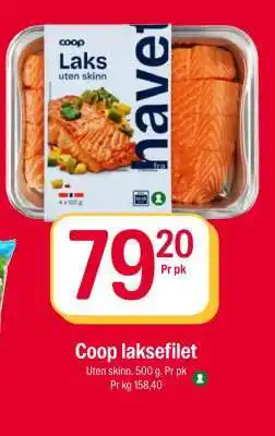 Coop Extra Coop laksefilet tilbud
