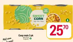 Coop Extra Coop mais 3 pk tilbud