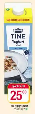 Coop Extra Tine yoghurt naturell tilbud