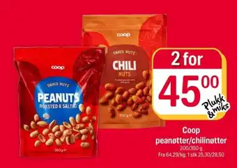 Coop Extra Coop peanøtter/chilinøtter tilbud