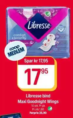 Coop Extra LIBRESSE BIND MAXI GOODNIGHT WINGS tilbud
