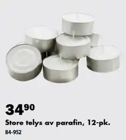 Biltema Store telys av parafin tilbud