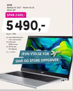 ELON Acer Bærbar PC 15,6" - Aspire Go 15 AG15-32P tilbud