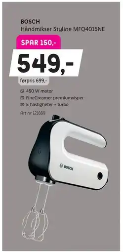 ELON BOSCH Håndmikser Styline MFQ4015NE tilbud