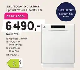ELON ELECTROLUX EXCELLENCE Oppvaskmaskin XU52X100EW tilbud