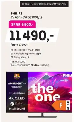 ELON PHILIPS TV 65” - 65PQS9001/12 tilbud