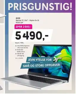 ELON ACER Bærbar PC 15,6” - Aspire Go 15 AG15-32P tilbud