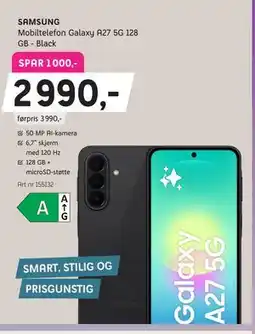 ELON SAMSUNG Mobiltelefon Galaxy A27 5G 128 GB - Black, Medlemspris tilbud