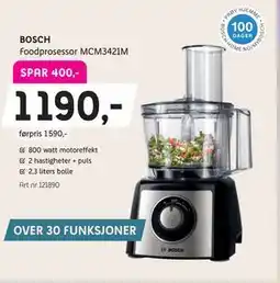 ELON BOSCH Foodprosessor MCM3421M, Medlemspris tilbud
