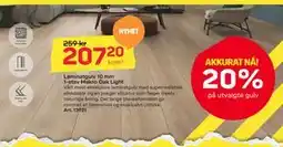 Byggmax Laminatgulv 10 mm 1-stav Makro Oak Light tilbud