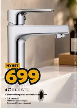 Megaflis Celeste Newport servantbatteri krom tilbud