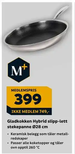 Megaflis Gladkokken Hybrid slipp-lett stekepanne Ø28 cm tilbud