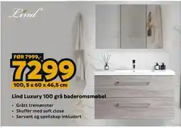Megaflis Lind Luxury 100 grå baderomsmøbel tilbud