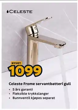 Megaflis Celeste Frome servantbatteri gull tilbud