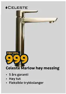 Megaflis Celeste Marlow høy messing tilbud