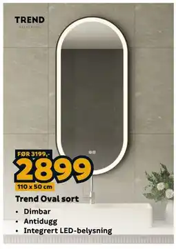 Megaflis Trend Oval sort tilbud