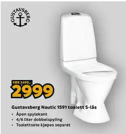 Megaflis Gustavsberg Nautic 1591 toalett S-lås tilbud