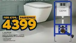Megaflis Laufen Lua rimless veggskål + Laufen Lis innbyggingssisterne 112 cm frontbetjent tilbud