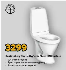Megaflis Gustavsberg Nautic Hygienic Flush 1510 toalett tilbud
