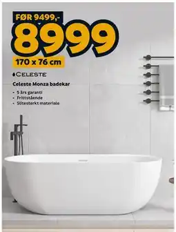 Megaflis Celeste Monza badekar tilbud