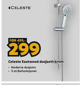 Megaflis Celeste Eastwood dusjsett krom tilbud